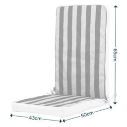 icon 6-Pack Outdoor Garden Seat Pads, Striped, Double-Sided in Navy - thumbnail 5