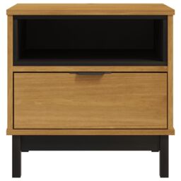Berkfield Home Side Table FLAM 50x50x50 cm Solid Wood Pine in Brown - Size: 50 x 50 x 50 cm - thumbnail 5