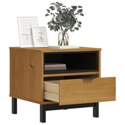 Berkfield Home Side Table FLAM 50x50x50 cm Solid Wood Pine in Brown - Size: 50 x 50 x 50 cm - thumbnail 3