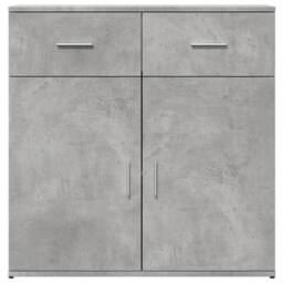Berkfield Home Sideboards 2 pcs Concrete Grey 79x38x80 cm Engineered Wood - Size: 79 x 38 x 80 cm - thumbnail 5