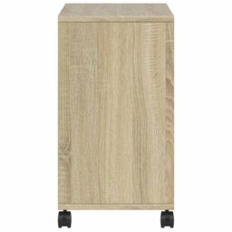 Berkfield Home Side Table with Wheels Sonoma Oak 50x30x55 cm Engineered Wood in Brown - Size: 50 x 30 x 55 cm - thumbnail 6