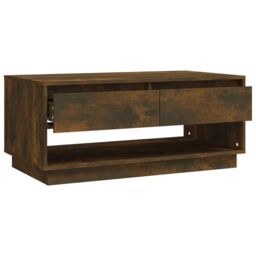 Berkfield Home Coffee Table Smoked Oak 102.5x55x44 cm Engineered Wood in Brown - thumbnail 3