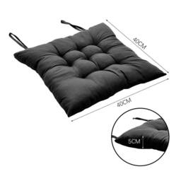 KORVIXA 4X Chair Seat Pads Cushions Tie in Black - Size: 100 cm x 190 cm - thumbnail 2