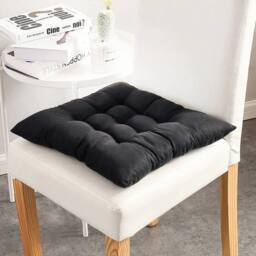 KORVIXA 4X Chair Seat Pads Cushions Tie in Black - Size: 100 cm x 190 cm - thumbnail 5