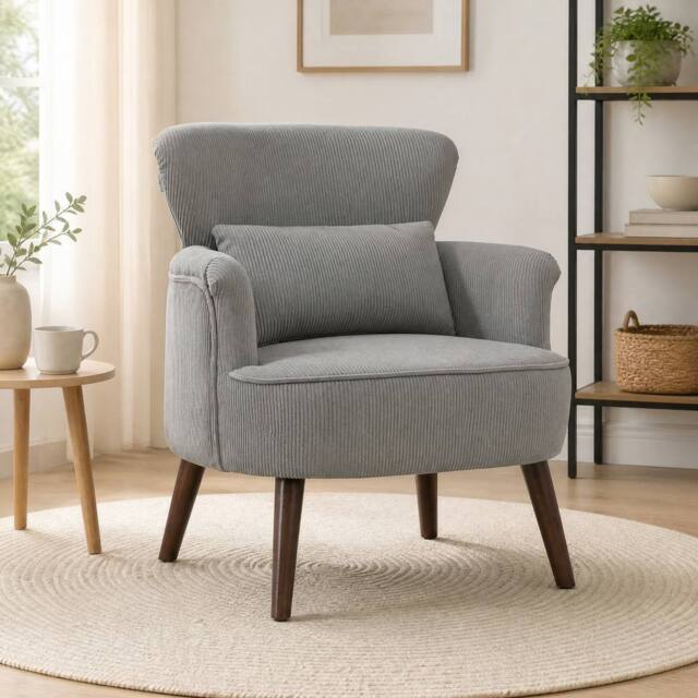 STILVORA Armchair with Polyester Upholstery in Grey - image 1