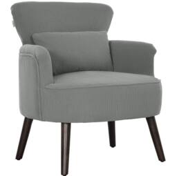 STILVORA Armchair with Polyester Upholstery in Grey - thumbnail 3