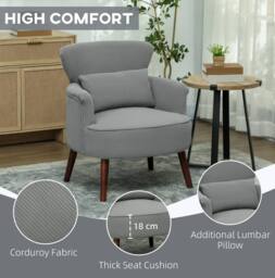 STILVORA Armchair with Polyester Upholstery in Grey - thumbnail 5