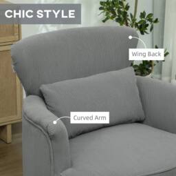 STILVORA Armchair with Polyester Upholstery in Grey - thumbnail 6