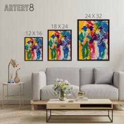 "Artery8 Saxophone Players Jazz Music Fest Framed Canvas Wall Art Print - Size: W12"" x H16""" - thumbnail 4