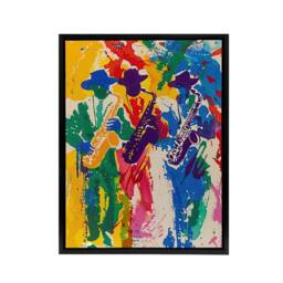"Artery8 Saxophone Players Jazz Music Fest Framed Canvas Wall Art Print - Size: W12"" x H16""" - thumbnail 1