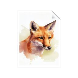"Warren Reed - Designer Fox Watercolour Unframed Art Print - Size: W16"" x H24""" - thumbnail 2