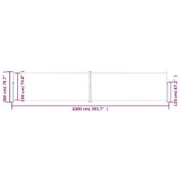 Berkfield Home Retractable Side Awning Red 200x1000 cm - thumbnail 8