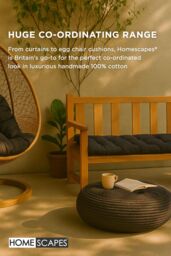 Homescapes Garden Bench Cushion Luxury 2 Seater Cotton Indoor Outdoor Pad, 108 x 42cm in Black - Size: 108 x 42 cm - thumbnail 9