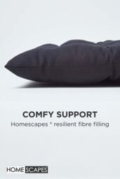 Homescapes Garden Bench Cushion Luxury 2 Seater Cotton Indoor Outdoor Pad, 108 x 42cm in Black - Size: 108 x 42 cm - thumbnail 4