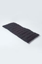 Homescapes Garden Bench Cushion Luxury 2 Seater Cotton Indoor Outdoor Pad, 108 x 42cm in Black - Size: 108 x 42 cm