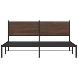 Berkfield Home Metal Bed Frame without Mattress Brown Oak 180x200 cm Super King - thumbnail 5