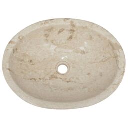 Berkfield Home Sink Cream 53x40x15 cm Marble - Size: 53 x 40 x 15 cm - thumbnail 5
