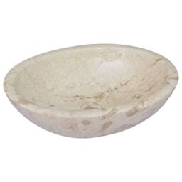 Berkfield Home Sink Cream 53x40x15 cm Marble - Size: 53 x 40 x 15 cm - thumbnail 2