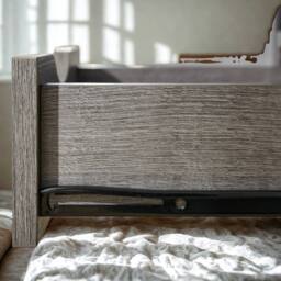 Pirlo Plush Industrial Bedside Table Nightstand With 2 Drawers & Shelf Greige in Grey - thumbnail 6