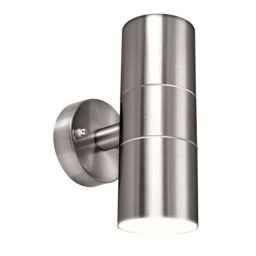 Luceco Outdoor Decorative Up/Down External Wall Light Stainless Steel in Grey - thumbnail 1