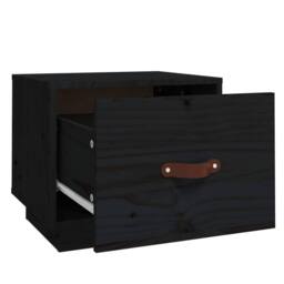 Berkfield Home Bedside Cabinet Black 40x34x35 cm Solid Wood Pine - Size: 40 x 34 x 35 cm - thumbnail 7