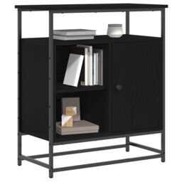 Berkfield Home Sideboard Black Oak 69x35x80 cm Engineered Wood & Steel - Size: 69 x 35 x 80 cm - thumbnail 3