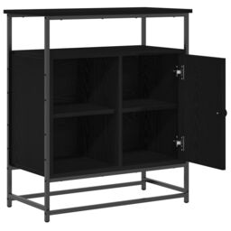 Berkfield Home Sideboard Black Oak 69x35x80 cm Engineered Wood & Steel - Size: 69 x 35 x 80 cm - thumbnail 5