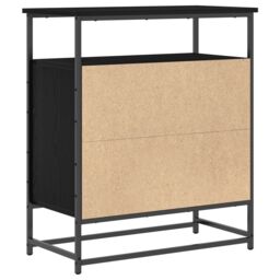 Berkfield Home Sideboard Black Oak 69x35x80 cm Engineered Wood & Steel - Size: 69 x 35 x 80 cm - thumbnail 8