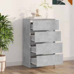 Berkfield Home Sideboard Concrete Grey 60x35x98.5 cm Engineered Wood - thumbnail 3