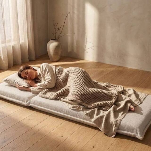 Wyld and Coco Off White Fabric Sofa Bed Floor Chair Single Sleeper 6 Position - image 1