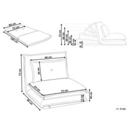 Wyld and Coco Off White Fabric Sofa Bed Floor Chair Single Sleeper 6 Position - thumbnail 3