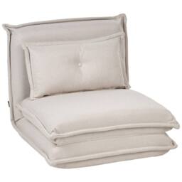 Wyld and Coco Off White Fabric Sofa Bed Floor Chair Single Sleeper 6 Position - thumbnail 4