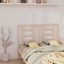 Berkfield Home Bed Headboard 126x4x100 cm Solid Wood Pine in Natural - Size: 126 x 4 x 100 cm - thumbnail 2