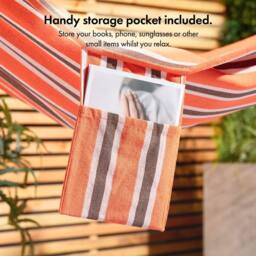 VonHaus 1 Person Freestanding Outdoor Hammock with Stand in Orange - Size: 1 Pack - thumbnail 5