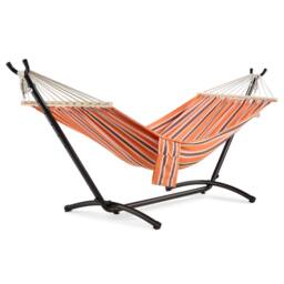 VonHaus 1 Person Freestanding Outdoor Hammock with Stand in Orange - Size: 1 Pack - thumbnail 2