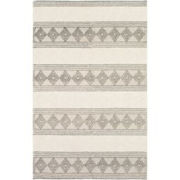 Livabliss Hygge-Hand Woven White Wool Cottage Living Dining Bedroom Rug in Charcoal - Size: 180 cm x 250 cm - thumbnail 2