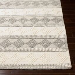Livabliss Hygge-Hand Woven White Wool Cottage Living Dining Bedroom Rug in Charcoal - Size: 180 cm x 250 cm - thumbnail 5