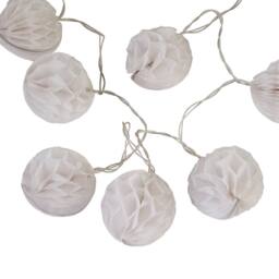 Lighting Collection Christmas Paper Lantern Shades String Lights in White - thumbnail 3