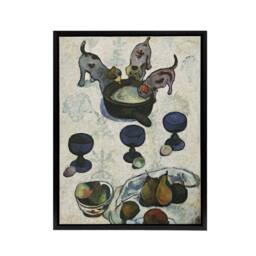 "Artery8 Still Life with Three Puppies Paul Gauguin Framed Canvas Wall Art in White - Size: W12"" x H16""" - thumbnail 1