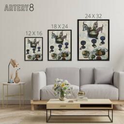 "Artery8 Still Life with Three Puppies Paul Gauguin Framed Canvas Wall Art in White - Size: W12"" x H16""" - thumbnail 4