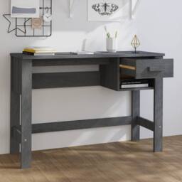 Berkfield Home Decorative Desk HAMAR Dark Grey 110x40x75 cm Solid Wood Pine - Size: 110 x 40 x 75 cm
