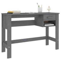 Berkfield Home Decorative Desk HAMAR Dark Grey 110x40x75 cm Solid Wood Pine - Size: 110 x 40 x 75 cm - thumbnail 4