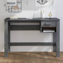 Berkfield Home Decorative Desk HAMAR Dark Grey 110x40x75 cm Solid Wood Pine - Size: 110 x 40 x 75 cm - thumbnail 2