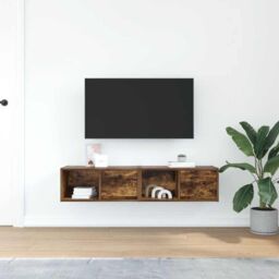 Berkfield Home TV Cabinets 2 pcs Smoked Oak 60x31x25.5 cm Engineered Wood in Brown - thumbnail 3