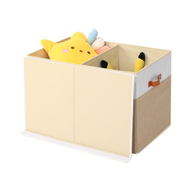 Xample Large Collapsible Storage Box Folding Jumbo Storage Chest Toys Kids Room Toy Box in Beige - image 1