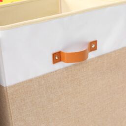 Xample Large Collapsible Storage Box Folding Jumbo Storage Chest Toys Kids Room Toy Box in Beige - thumbnail 5