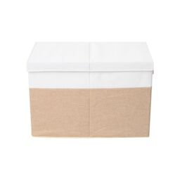 Xample Large Collapsible Storage Box Folding Jumbo Storage Chest Toys Kids Room Toy Box in Beige - thumbnail 3