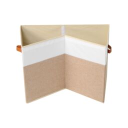 Xample Large Collapsible Storage Box Folding Jumbo Storage Chest Toys Kids Room Toy Box in Beige - thumbnail 4
