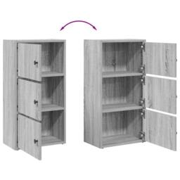Berkfield Home Durable Bookcase Grey Sonoma 40x24x77 cm Engineered Wood - Size: 40 x 24 x 77 cm - thumbnail 8