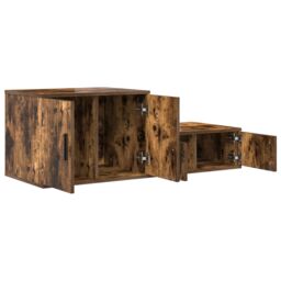 Berkfield Home Storage Cabinet Smoked Oak 127x41x40 cm Engineered Wood in Brown - Size: 127 x 41 x 40 cm - thumbnail 6